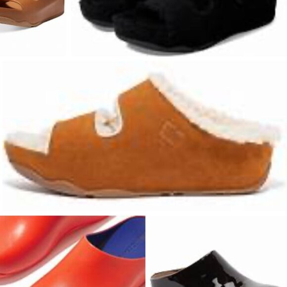 Flipflop SZ 6 Shuv Suede 2-Bar Sherpa Lined Platform Slide Comfort Shoe Boho - Picture 2 of 12